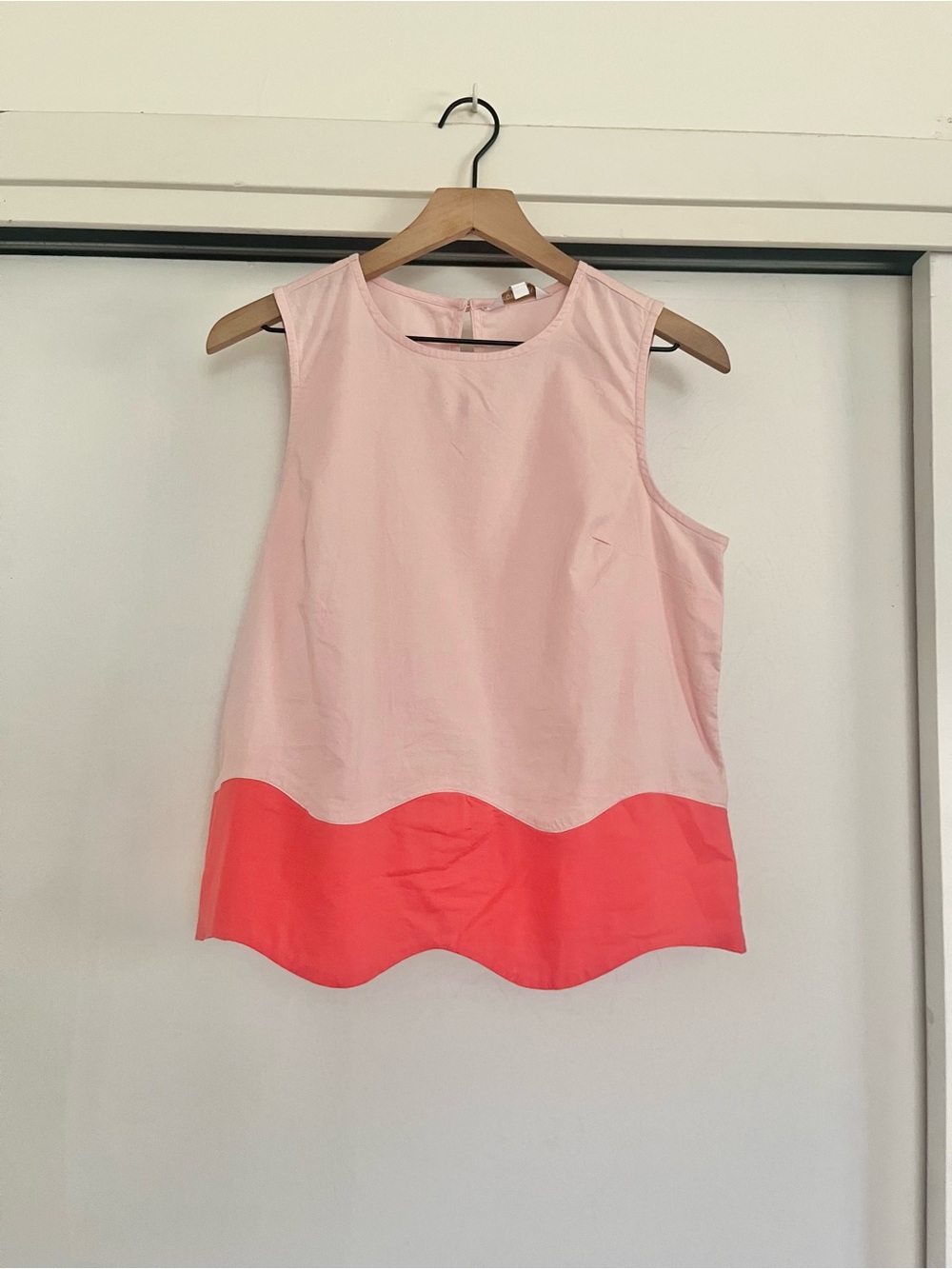 Crown & Ivy Women's Sleeveless A-Line Trim Top in Pillar Pink